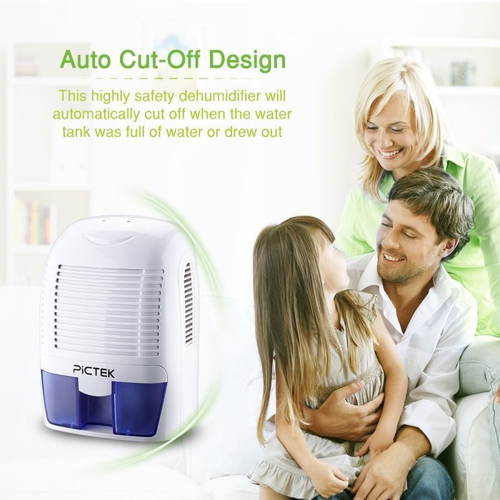 Pictek Portable Dehumidifier with 500ml/day Dehumidification 1.5L Water Tank for Home, Office, Bathroom, Closet... N6