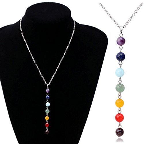 7 Chakra Beads Pendant Necklace Women Yoga Reiki Healing Balancing Necklace N2