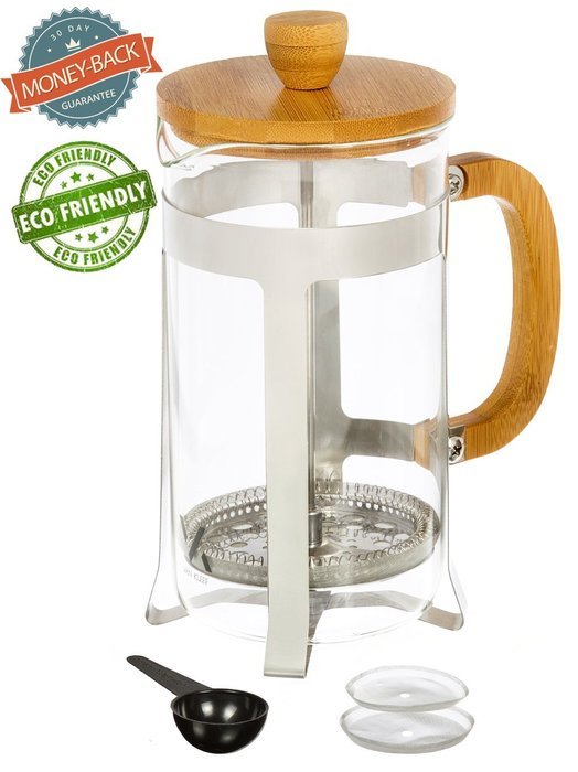 Urban Galley French Press Coffee Espresso Tea Maker (3 Cup / 350ml/ 12oz) with Stainless Steel Plunger, Pyrex... N3