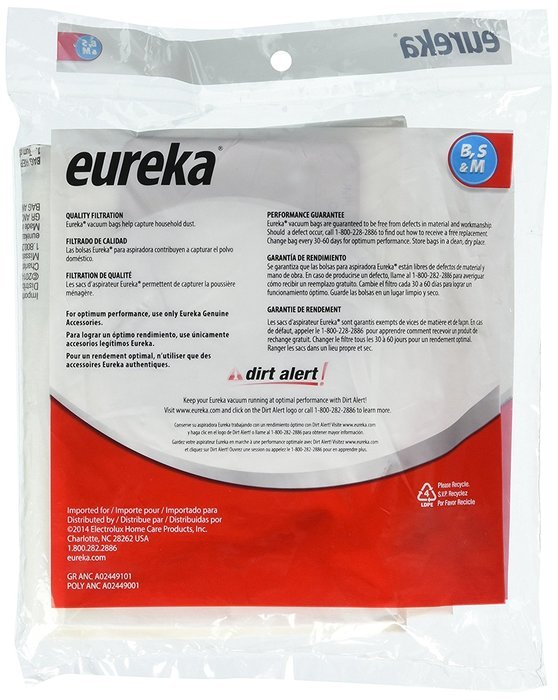 Genuine Eureka Style B Vacuum Bag 52329C - 3 Bags Free Image Download