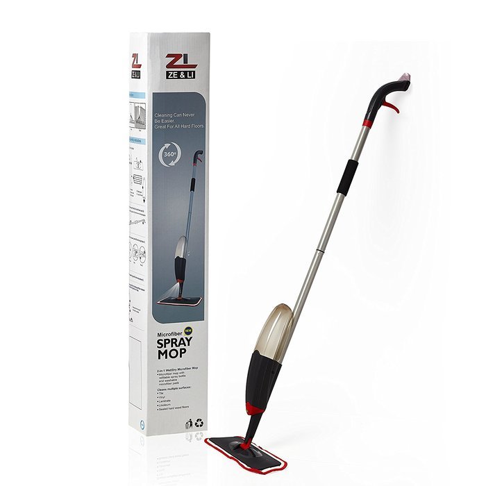 Steam Mop by Ze&Li, Special Designed Spray System, 360 Degree Swivel For All Corners, Extra Microfiber Pad N4