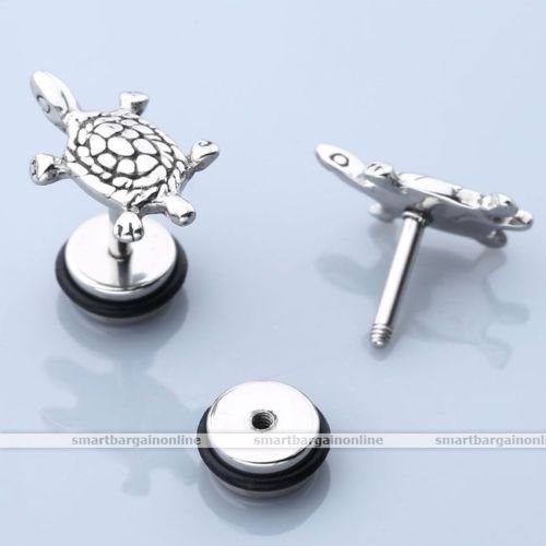 2x Stainless Steel Turtle Barbell Ear Cartilage Helix Stud Bars Earring Piercing N4