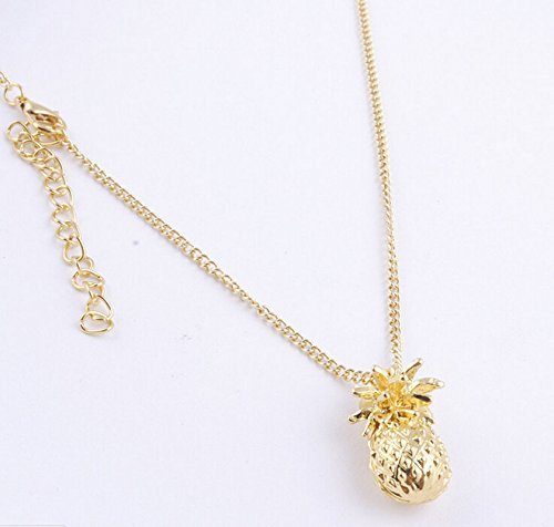 Summer Tiny Pineapple Cute Fruit Charm Gold Plate Long Chain Necklace Jewelry N3