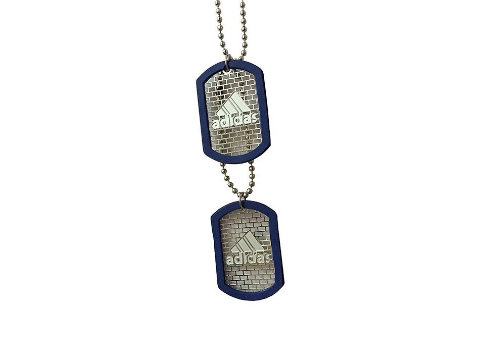 Storite Fashion "Adidas" Square Navy Blue Frame Locket/Nackless Metal Finish