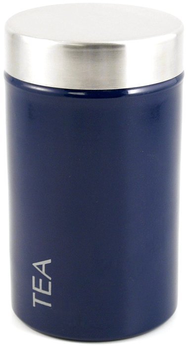 Stainless Steel with Navy Blue Enamel "Tilo" Tea Storage Tin