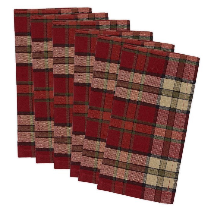 DII Christmas Holiday Holly Jolly Plaid Napkin, Set of 6 N35