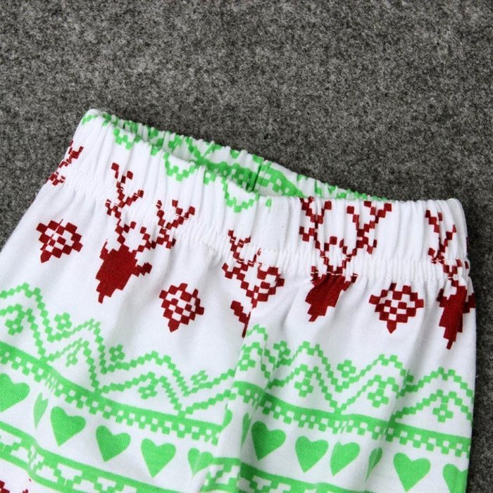 Clothes Set ,BeautyVan Baby Kid Outfit Clothes Christmas Elk Print Blouse T-shirt Top+Long Pants Set (6M, green)