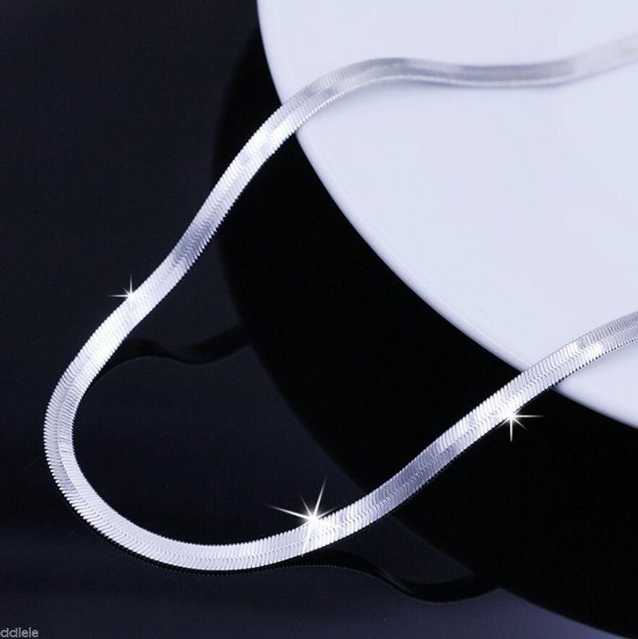 Men's Woman Stainless Steel 4mm Silver Plating Chain Necklace Jewelry17.6"-19.6" N5