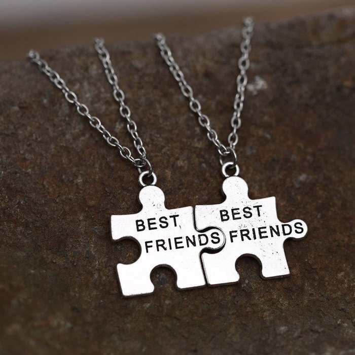2pcs Best Friend BFF Partners in Crime Sisters Chain Necklace N2