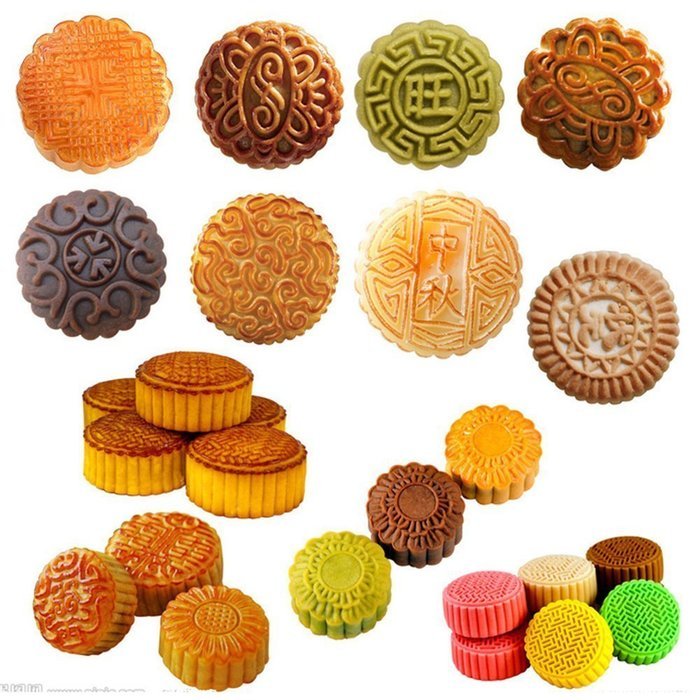 StarSide Circular Traditional Hand Press Moon Cake Cookie Mold Mid-autumn Festival DIY Decoration Rose Pink 8... N2