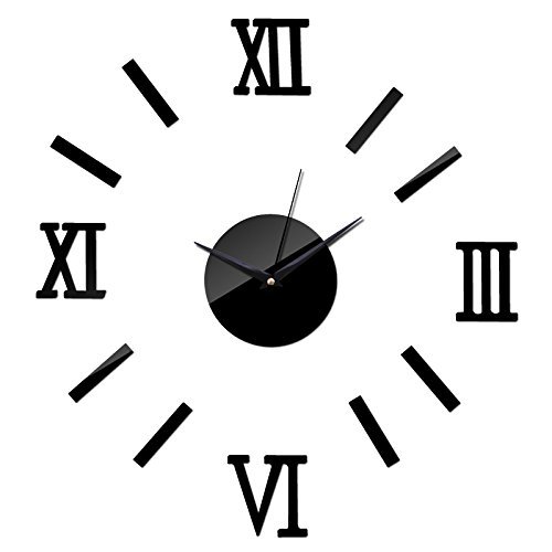 EverTrust(TM) Real 3d Acrylic Mirror Wall Clock Watch Clocks Modern Design Vintage Large Decorative Quartz Reloj... N3