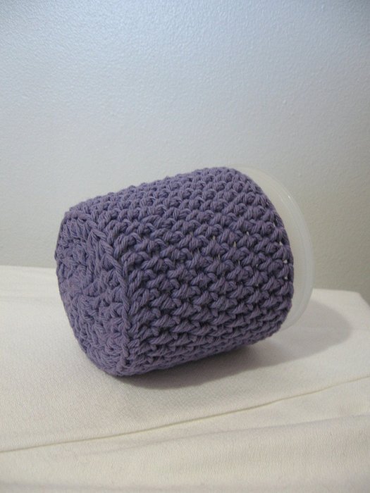 Handmade Crochet Ice Cream Pint Cozy in Lavender