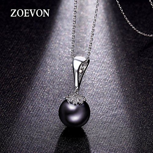 Shine Black Pearl Pendant Crystal Chunky Statement Long Chain Necklace Jewelry N4
