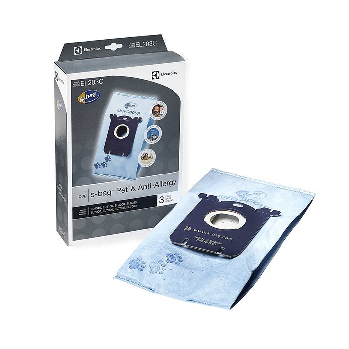 Genuine Electrolux Anti-Odor Pet s-bag EL203 - 3 bags N2