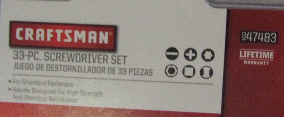 Craftsman 9-47483 33-Piece Screwdriver Set N2