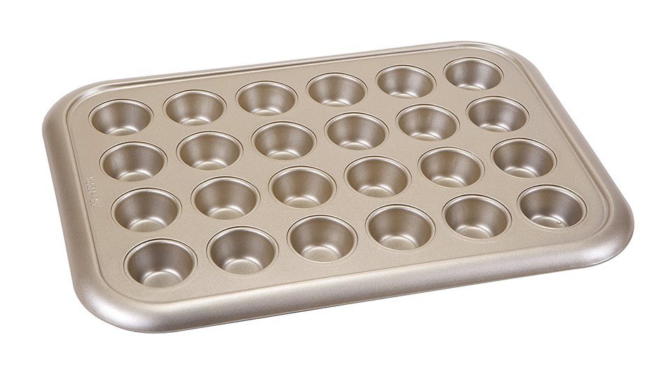Art and Cook 24 Cup Non-Stick Mini Muffin Pan, Champagne