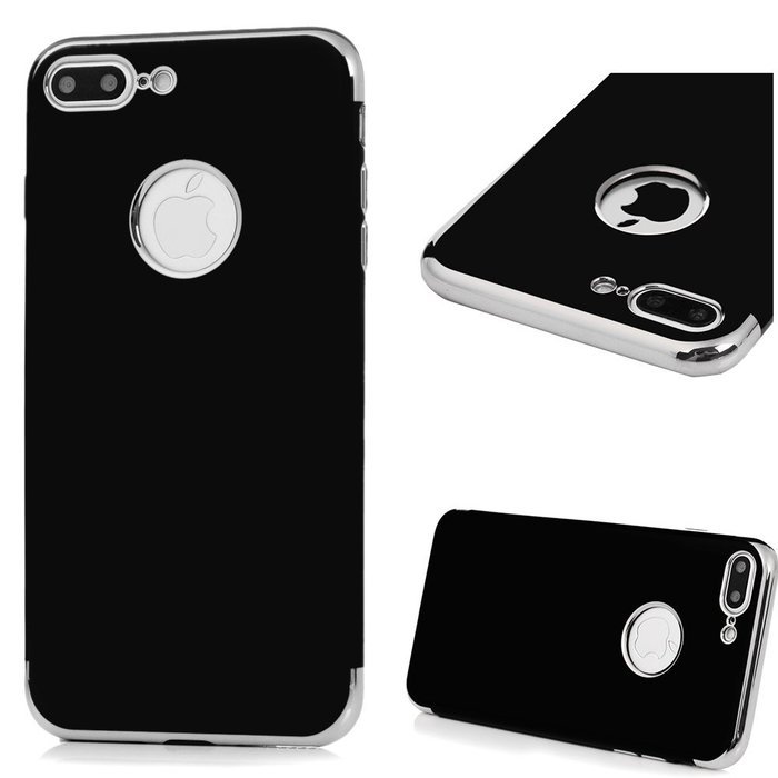 iPhone 7 Plus Case (5.5 inch) - Shockproof Soft TPU Rubber Skin Gel Bumper Case Splicing Electroplating Frame... N23