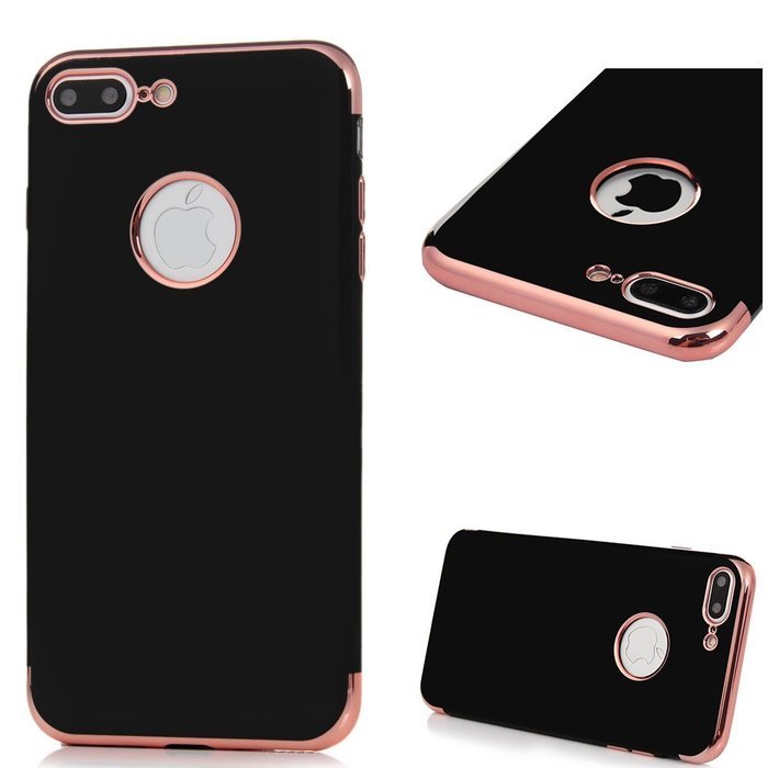 iPhone 7 Plus Case (5.5 inch) - Shockproof Soft TPU Rubber Skin Gel Bumper Case Splicing Electroplating Frame... N26
