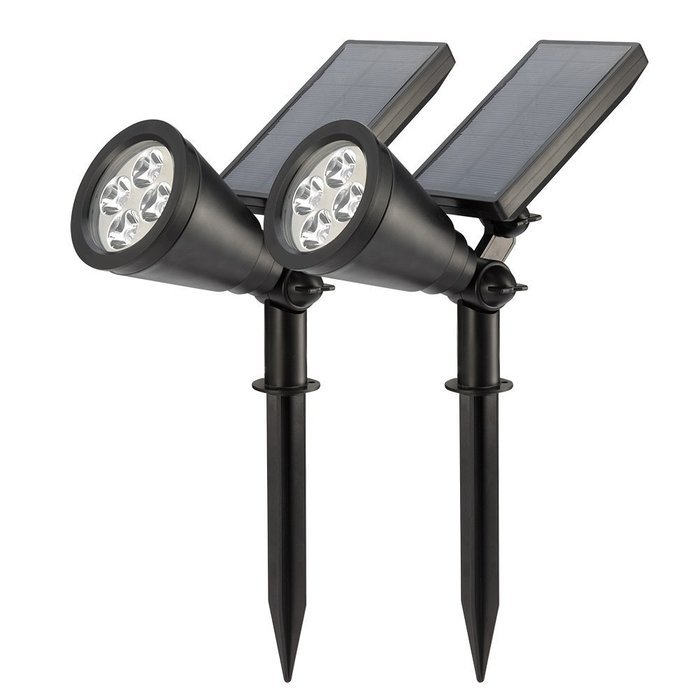 [2 Pack] InaRock 2-in-1 Solar Powered LED Outdoor Garden Spotlight Landscape Light Track Lighting Site Lighting... N2