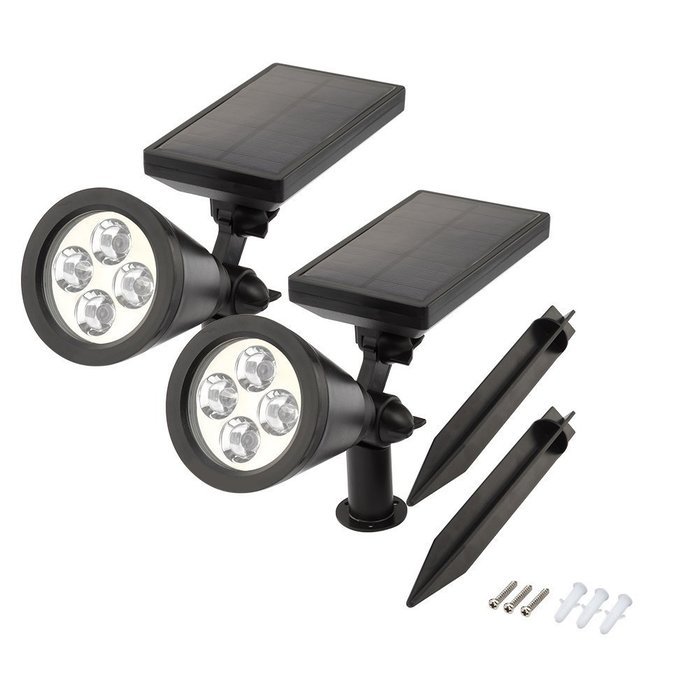 [2 Pack] InaRock 2-in-1 Solar Powered LED Outdoor Garden Spotlight Landscape Light Track Lighting Site Lighting... N3