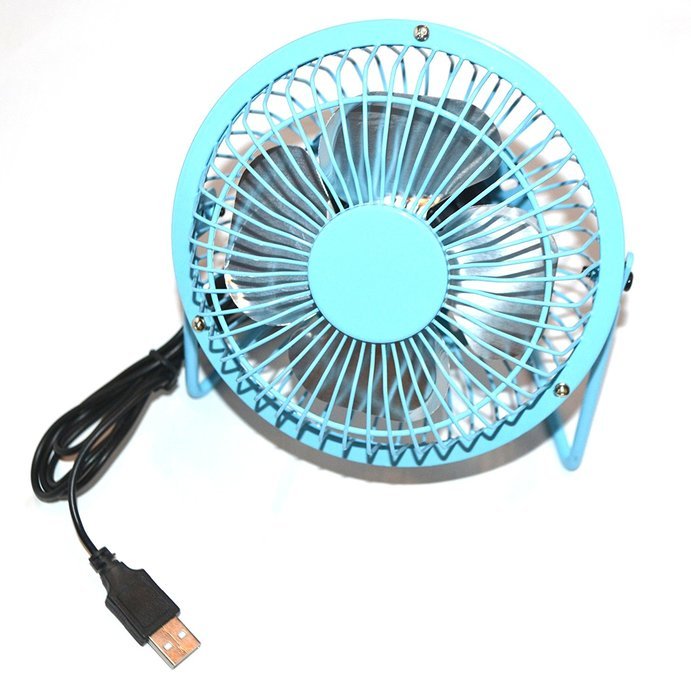 Western Sky Electronics 14W-1287-BL USB Powered Desk Fan, 4-Inch, Blue