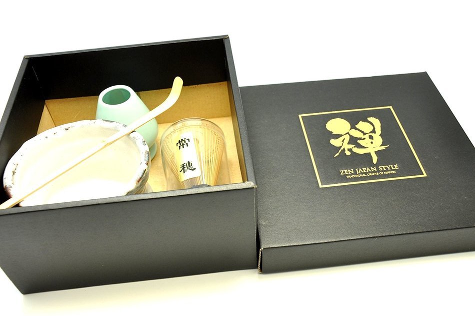 Japanese Mino Yaki ware Matcha Bowl And Tea Ceremony Set Green Tea 11 / 11 / 8cm (4.3 / 4.3 / 3.1inch)[7361]