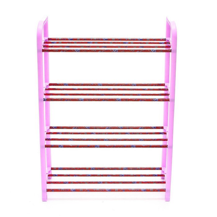 4 Tiers Shoes Display Storage Organizer Stainless Steel DIY Cabinet Towel Rack Stand Shelf Holder Unit Shelves N5