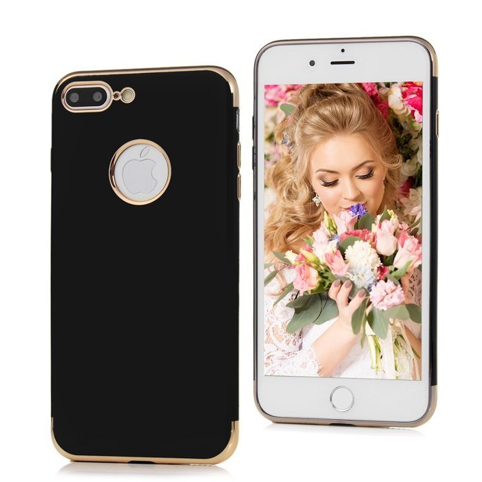 iPhone 7 Plus Case (5.5 inch) - Shockproof Soft TPU Rubber Skin Gel Bumper Case Splicing Electroplating Frame... N31