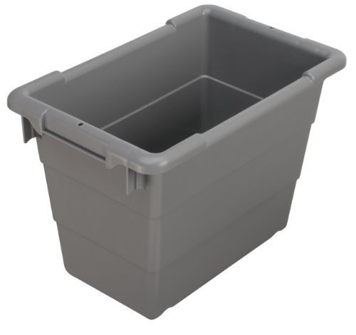 Akro-Mils 34302 Cross-Stack Plastic Tote Tub, 17-Inch by 11-Inch by 12-Inch, 6-Pack, Grey by Akro-Mils