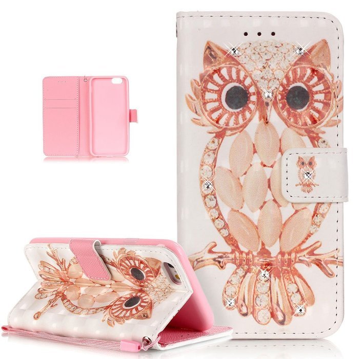 iPhone 6S Plus Case,iPhone 6 Plus Case,ikasus Glitter Diamond Colorful Painted PU Leather Flip Wallet Pouch Stand... N19