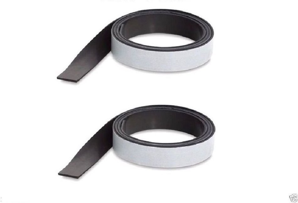 Adhesive-Backed Magnet Magnetic Tape Strip ~ 2 pcs 1/2" x 30" N2