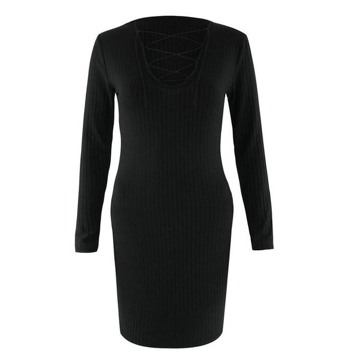 Mini Dress,Morecome Women Autumn Fashion V-Neck Bandage Mini Dress N5