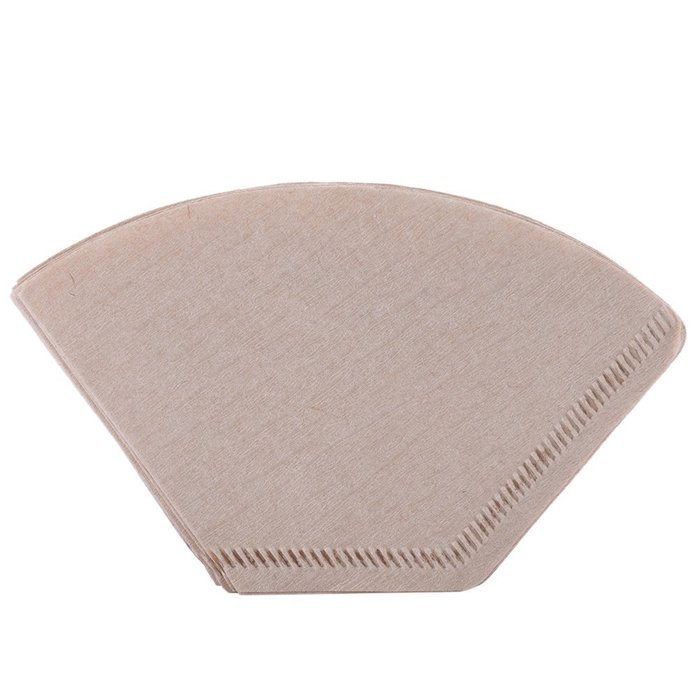 Natural Unbleached Coffee Disposable Filters Paper American-style Fan Shape 100PCS