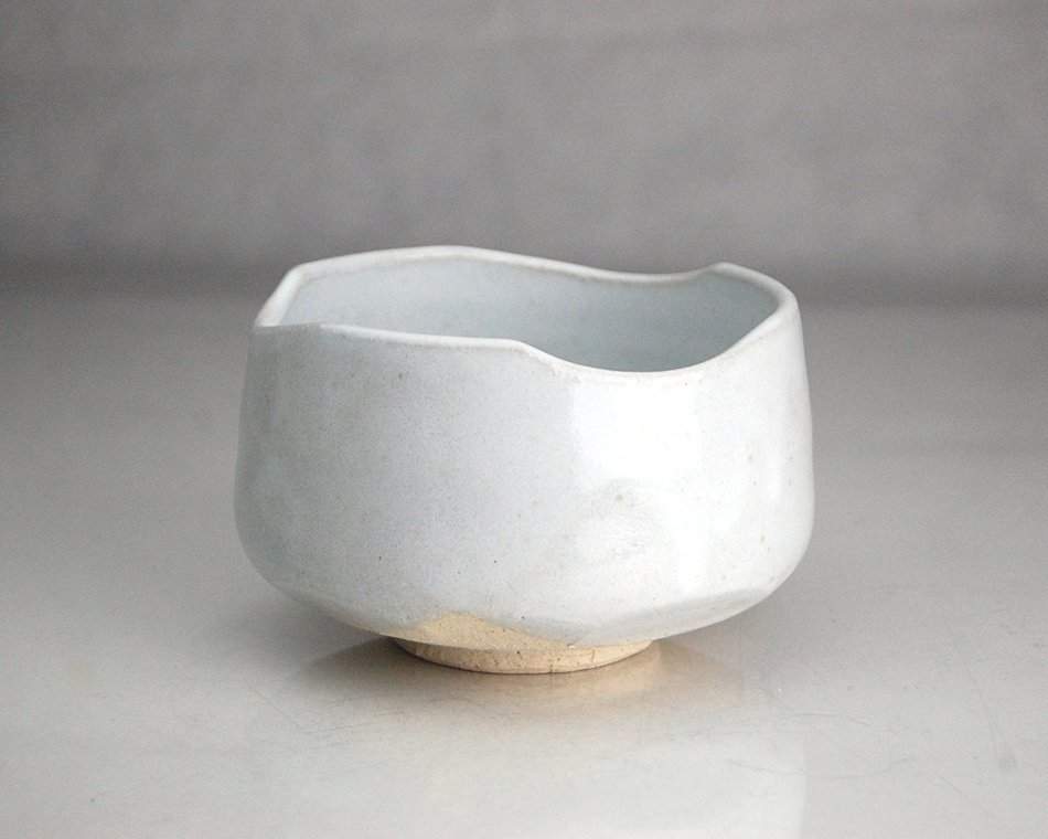 White Kohiki Japanese Ceremony Tea Bowl | Chawan | #47114 | Hand Made | Kohiki Minoyaki | White | 15oz | Japan |