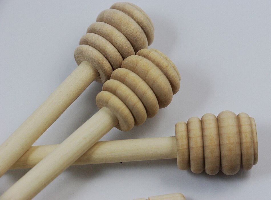 CHENGYIDA 100- PACK 6" Wooden Honey Dippers , Portable Mini Jam Honey Dipper Stirring Rod Wooden Muddler Honey...