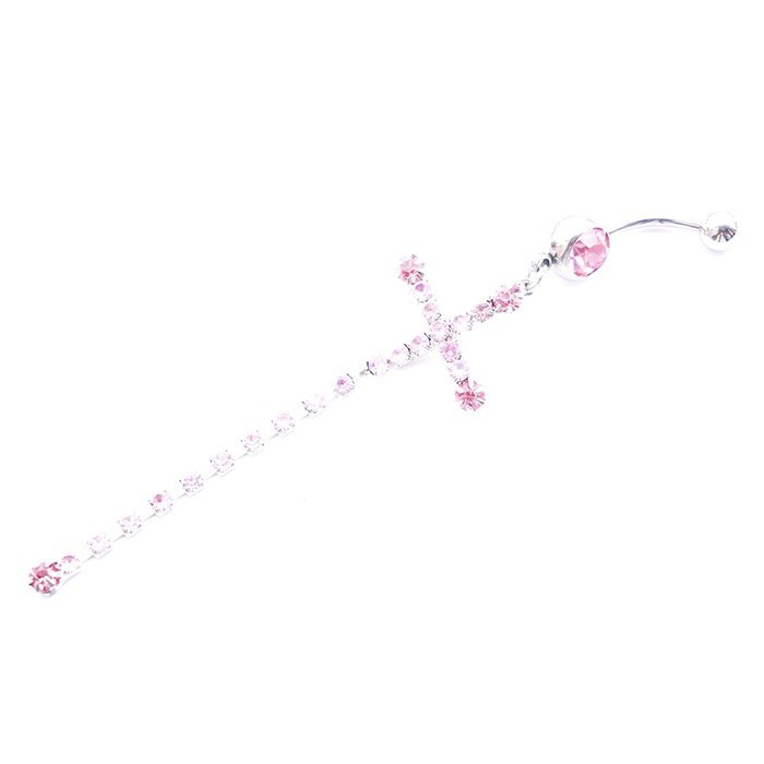 Dedegui Long cross 14g Belly Button Navel Ring Body Piercing Jewelry