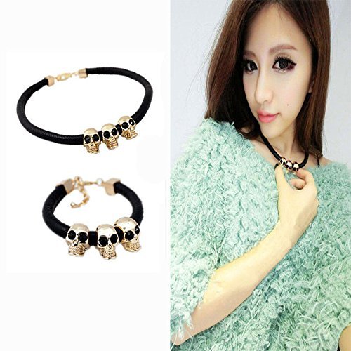 Fashion Skull Leather Pendant Necklace For Women Jewelry Chain Decor New