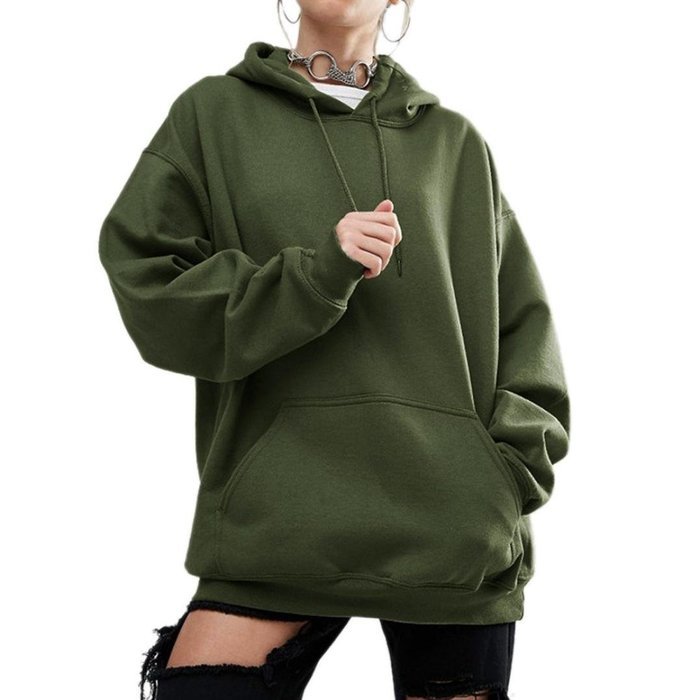 Women's Pillover,Laimeng Long Sleeves Hoodie Sweatshirt Sweater Casual Hooded Coat Pullover (L, Army Green) N2