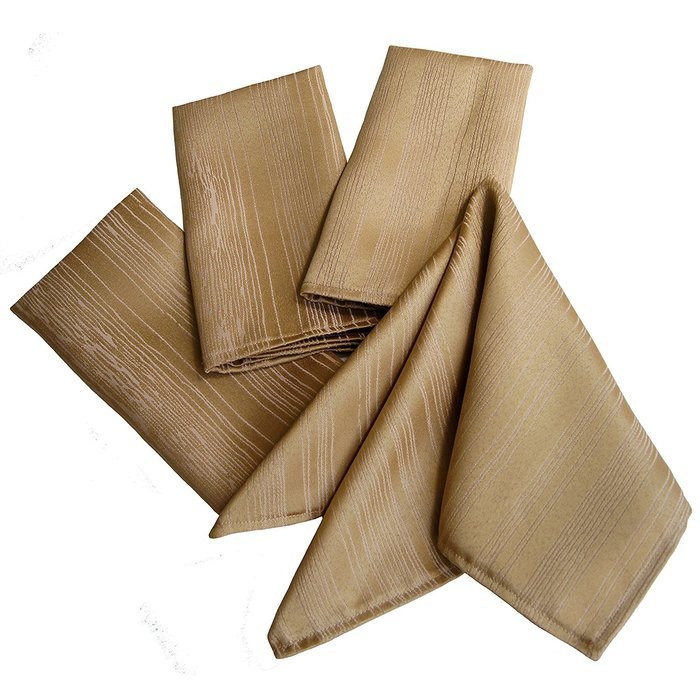 Benson Mills Flow Heavy Weight "Spill Proof" Fabric Napkins (Set of 4), 18"x 18", Taupe N3