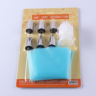Y&XL&H Set of 6 Cake Decorating Kit Icing Bag Tips Baking Tool Paste Food Pastry Piping 1562 cm
