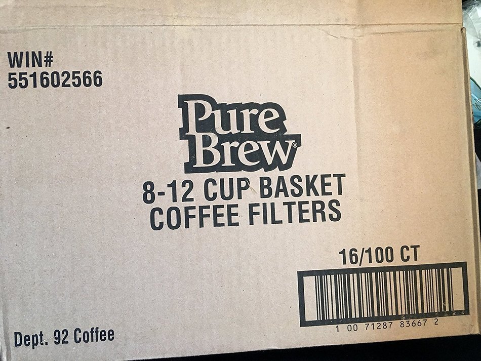 Pure Brew Coffee Filters for 8-12 Cup Coffeemakers, 100 count