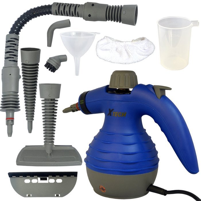 Xtech Electric Easy Handheld Steam Cleaner with 6 Different Attachments and 3 Additional Accessories