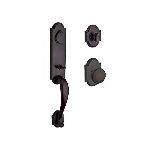 Baldwin FDKODXRUSRAR481 Reserve Full Dummy Handleset Kodiak x Rustic with Rustic Arch Rose in Dark Bronze Finish...