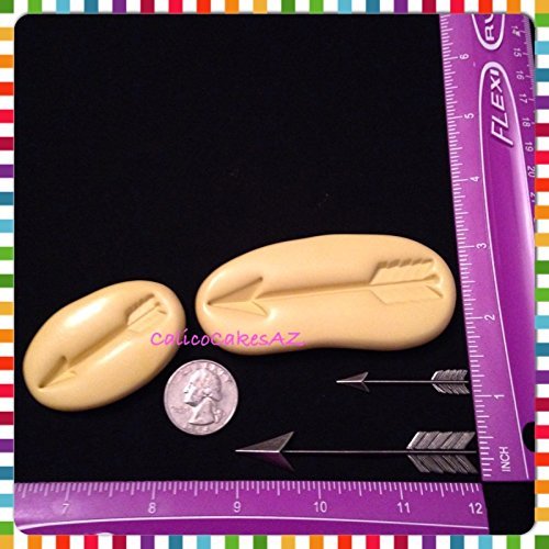 Set of 2 ARROW Fondant Mold Set Chocolate Candy Gumpaste Isomalt Soap Resin Clay