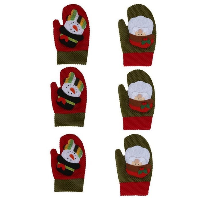 Christmas glove,Morecome Santa Snowman 1pc Cutlery Sets Of Six Sets Of Gloves N2
