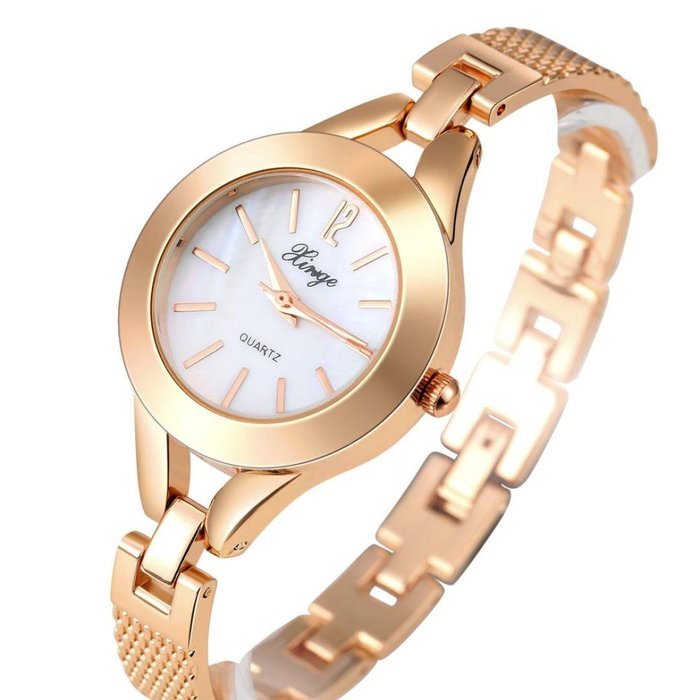 AutumnFall Women's Swarovski Crystal Accented Gold-Tone and Black Bangle Watch with Bracelet Set (609GB) N51