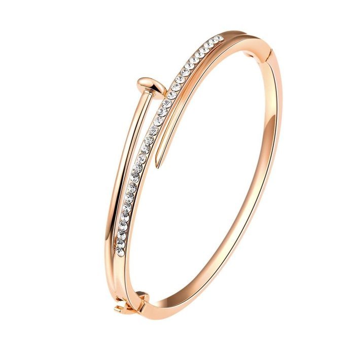 AutumnFall Women's Swarovski Crystal Accented Gold-Tone and Black Bangle Watch with Bracelet Set (609GB) N59