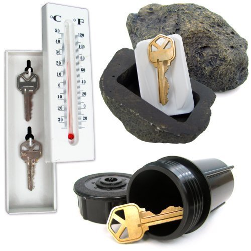Stalwart 72-KEYSET-A Hide A Key Set with Rock, Thermometer & Sprinkler by Stalwart