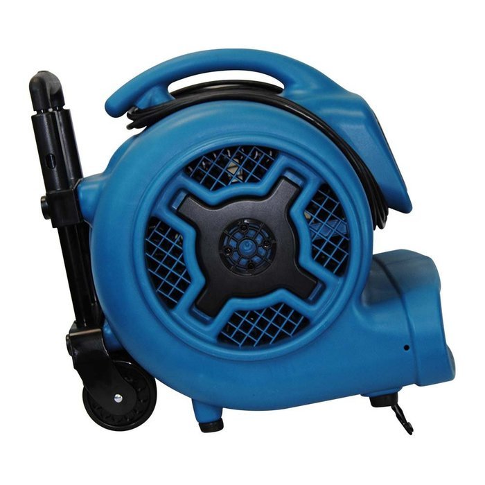 XPOWER P-800H 3/4 HP 3200 CFM 3 Speeds Professional Air Mover Careprt Dryer Fan with Telescopic Handle & Wheels N4