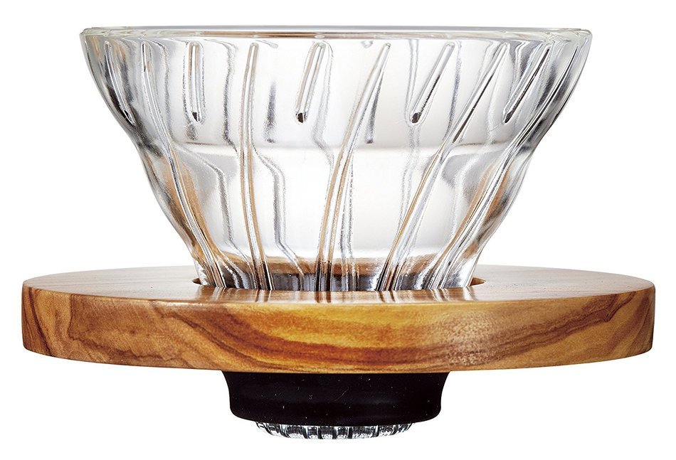 Hario VDG-01-OV V60 Glass Coffee Dripper 01, Olive Wood
